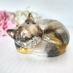 Custom Cat Statue with Your Cat's Fur/Ashes