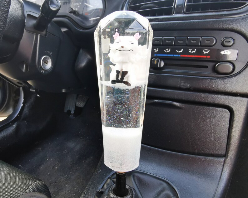 6 Shift Knob Resin Fox White Glitter Base Ready to Etsy