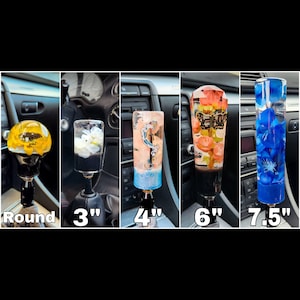 CUSTOM Resin Shift Knob | Various Size/Shape Options | Flowers and/or Item Designs - approx. 4-8 week turnaround