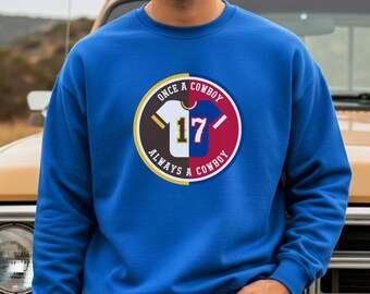 Buffalo Josh Allen Unisex Crewneck Sweatshirt Merch Wyoming Cowboys Alumni Apparel Go Pokes Bills Apparel Once a Cowboy Always a Cowboy