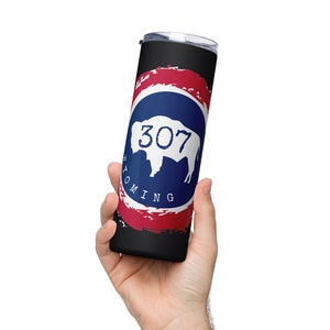 Wyoming 307 Circle Bison Stainless Steel Tumbler - Wyoming Buffalo - Yellowstone - 307 Gifts - Wyoming Souvenirs - Sarah Berry & Company