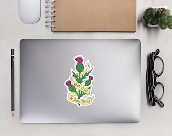 Outlander-sticker: Je Suis Prest, Schotse distelsticker