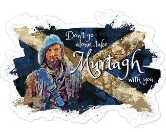 Outlander Sticker Murtagh Character Scottish Flag Outlander Merch Jamie Fraser Outlander Bookish Gifts Je Suis Prest Scottish Highlander