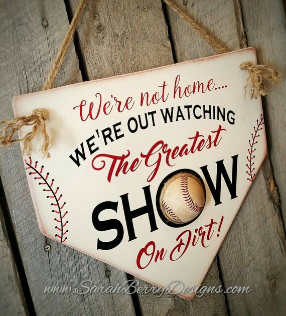 The Greatest Show On Dirt Home Plate Door Hanging Baseball Etsy