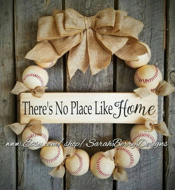 Baseball Wreath With Burlap Bow Softball Coach S Etsy