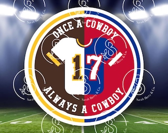 Josh Allen Buffalo Bills Quarterback Sticker University of Wyoming Cowboys Bills Mafia Quarterback #17 Football Gifts Brown and Gold UW