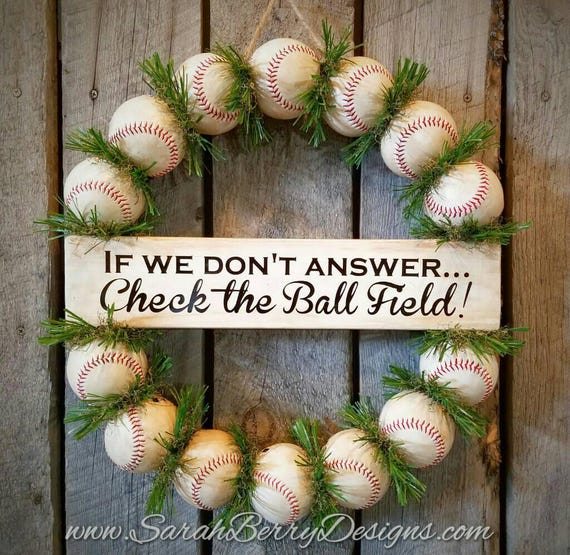 Baseball Wreath With Grass Front Door Wreath Baseball Wreaths Softball Coach S Gifts Spring Wreath Vintage Baseball Team Gift