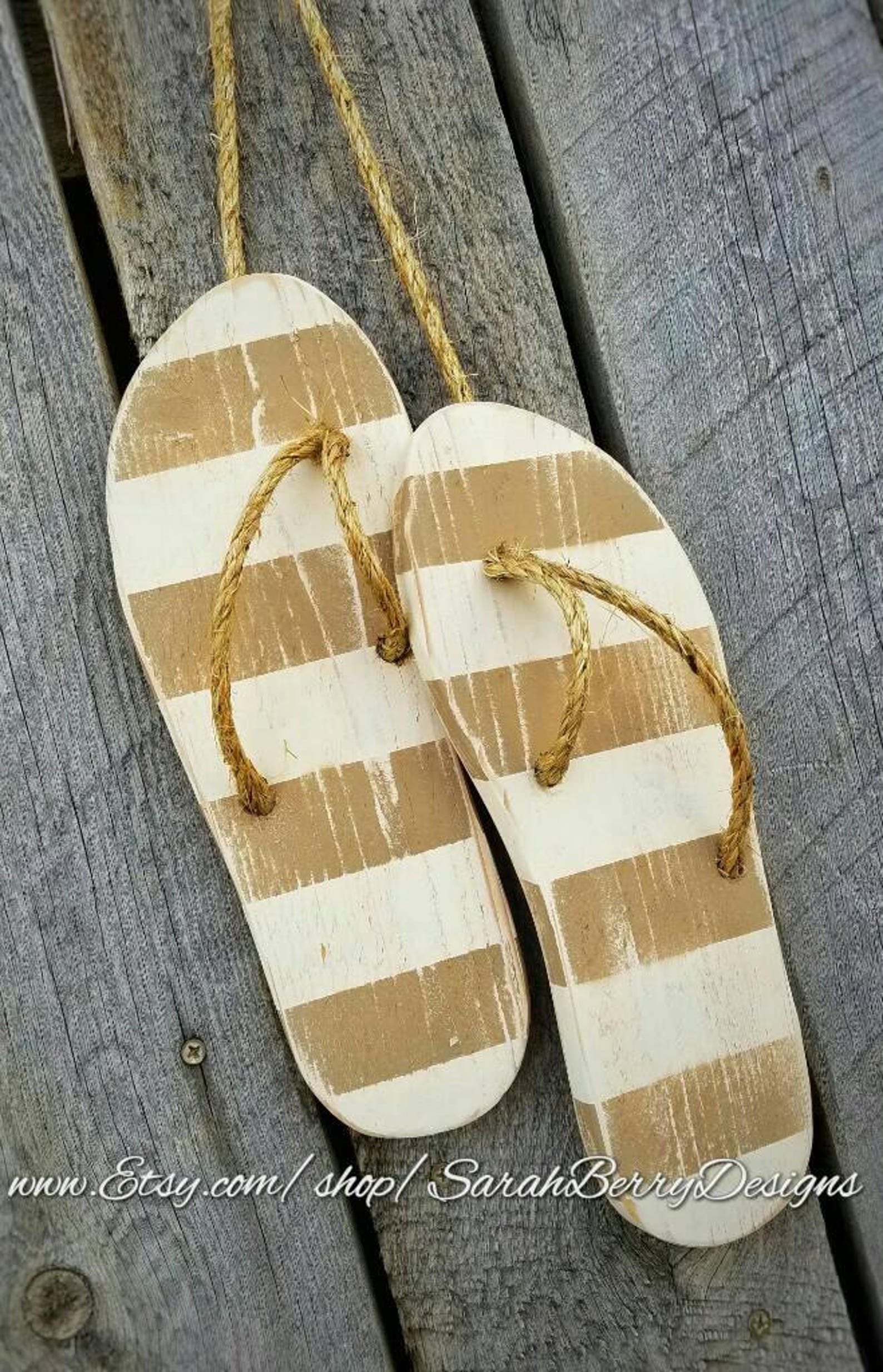 Flip Flop Decor Wooden Flip Flops Summer Decorations Etsy