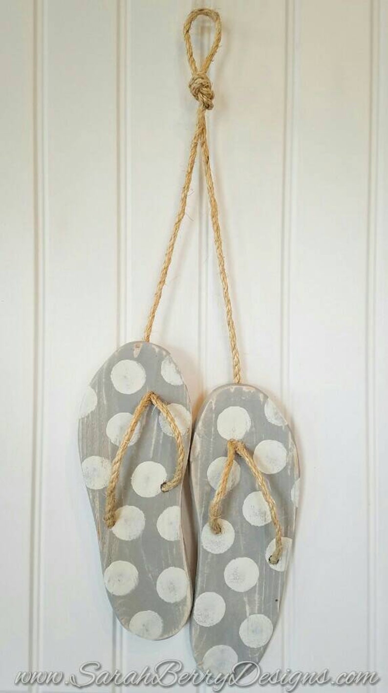 Flip Flop Decor Wooden Flip Flops Summer Decorations Etsy