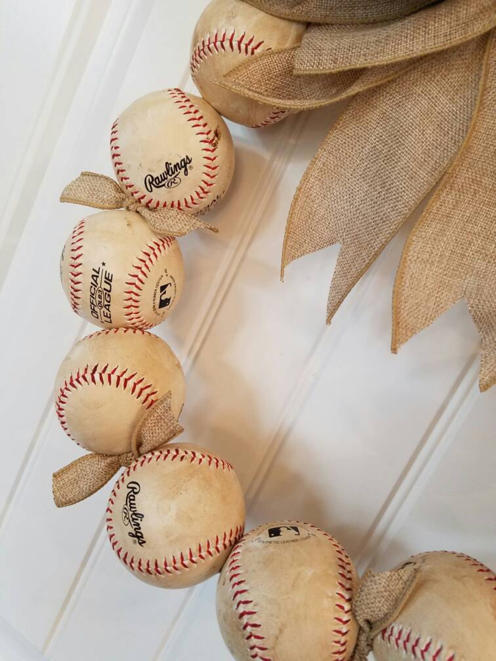 Baseball Wreath Made with REAL Baseballs Vintage Inspired Etsy