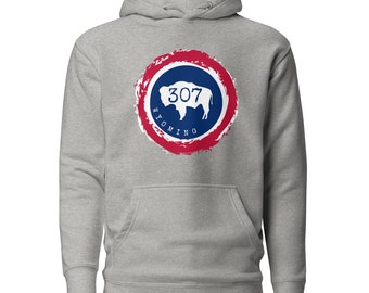 Wyoming 307 Bison Hoodie: State Flag Unisex Sweatshirt