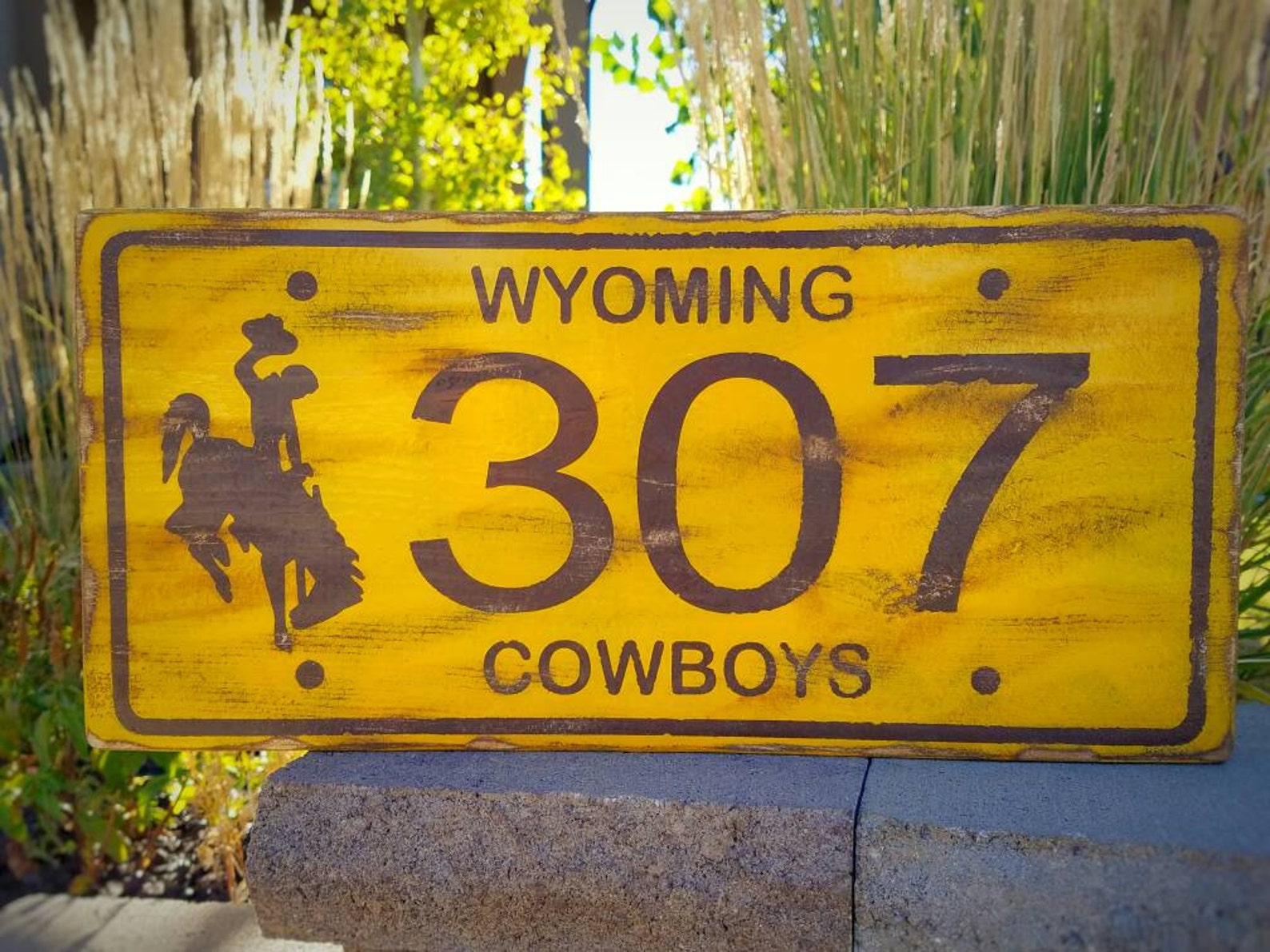 Wyoming 307 License Plate Custom Wooden Wyoming License Etsy