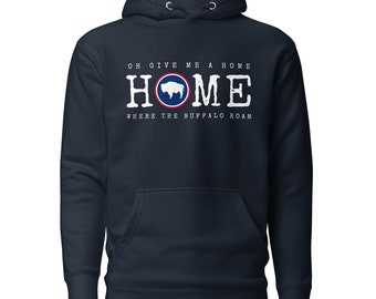 Wyoming HOME Unisex Hoodie: State Flag Buffalo Design