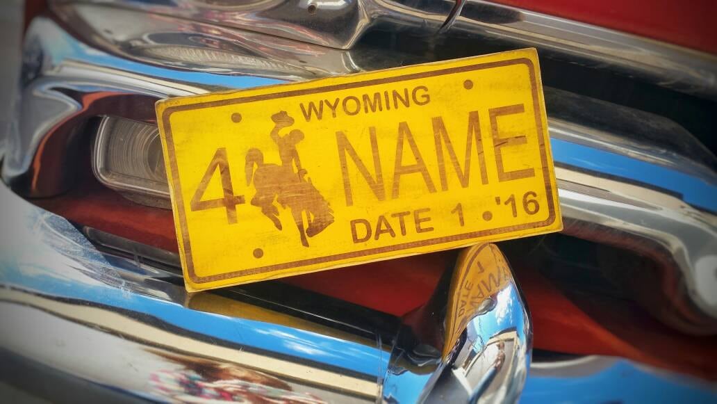 Custom NAME Wooden Wyoming License Plate University of Etsy