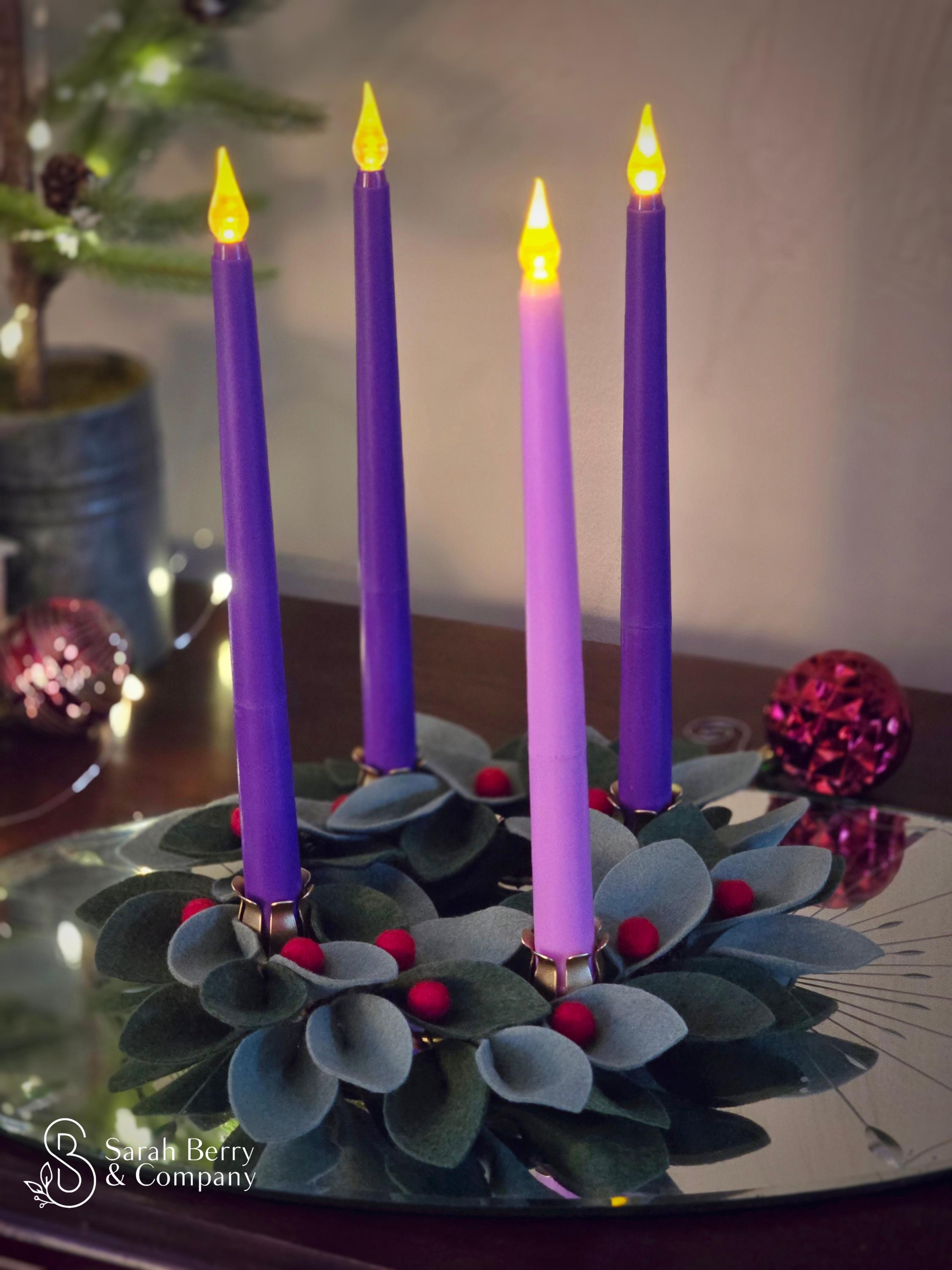 Fresh Advent Rings Advent Candle Ring Felt Leaf Christmas Countdown Set Advent Season ...