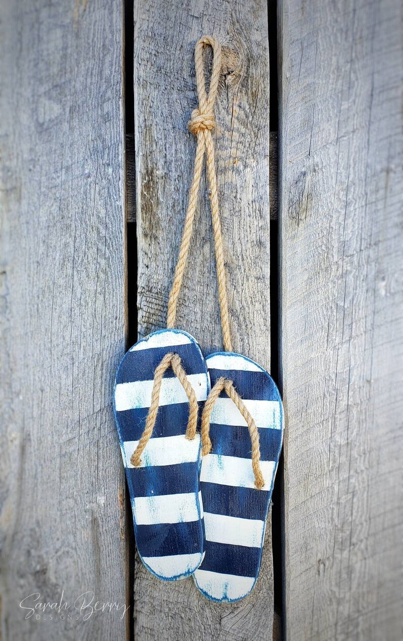 Flip Flop Decor Wooden Flip Flops Summer Decorations Etsy