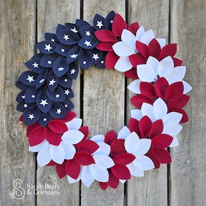 Handmade American Flag Felt Wreath: Patriotic Home Decor