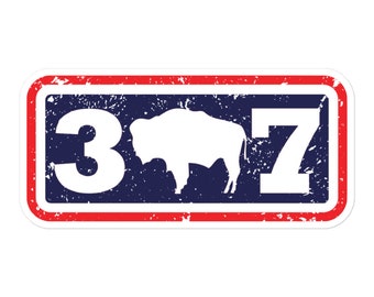 Wyoming Bison "307" Aufkleber - Wyoming Buffalo - 307 - Yellowstone Souvenirs - Sarah Berry & Company - Wyoming State Flag