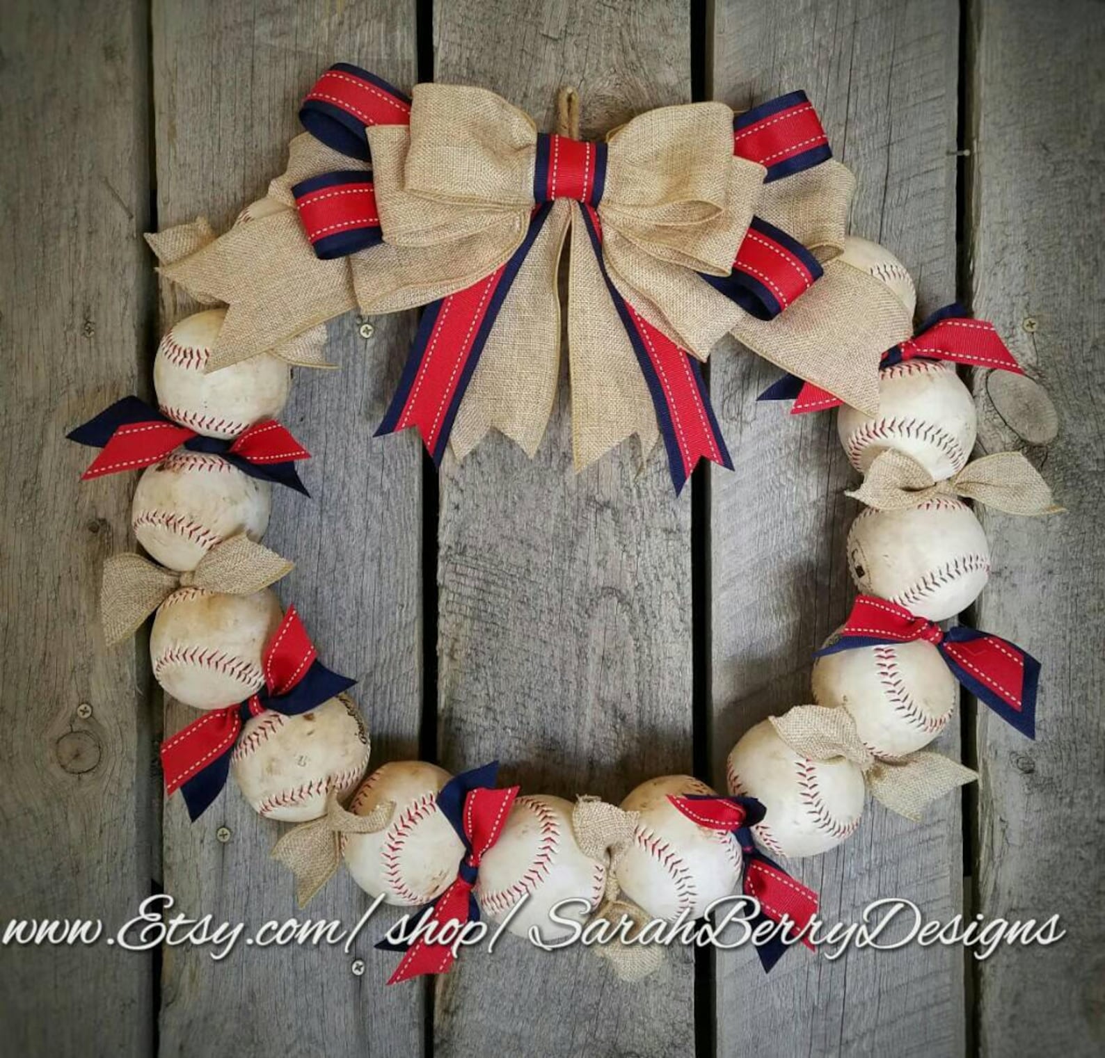 Baseball Wreath With Burlap Bow Softball Coach's Etsy