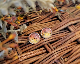 Wyoming Brown Trout Stud Earrings Fishing Accessories Angler Gifts for Outdoorswoman Fisherman Souvenir Grand Slam Fish River Themed Jewelry