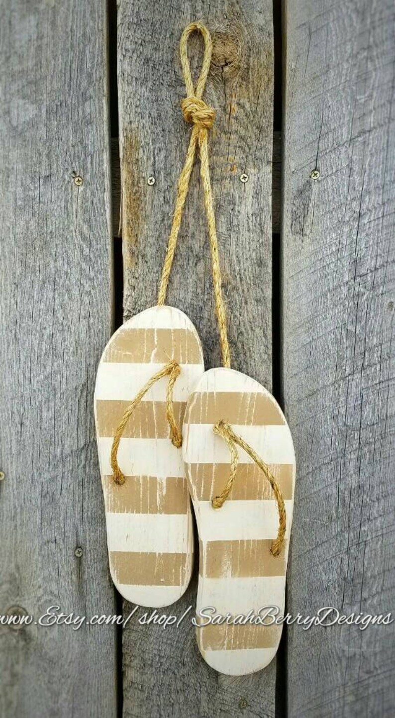 Flip Flop Decor Wooden Flip Flops Summer Decorations | Etsy