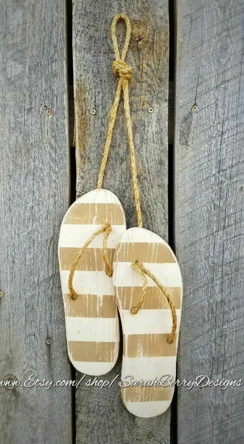 Flip Flop Decor Wooden Flip Flops Summer Decorations Etsy