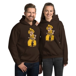 Brown Pistol Pete Unisex Hoodie - University of Wyoming - Brown and Gold - Wyoming Cowboys - Go Pokes - Sarah Berry & Company - 307
