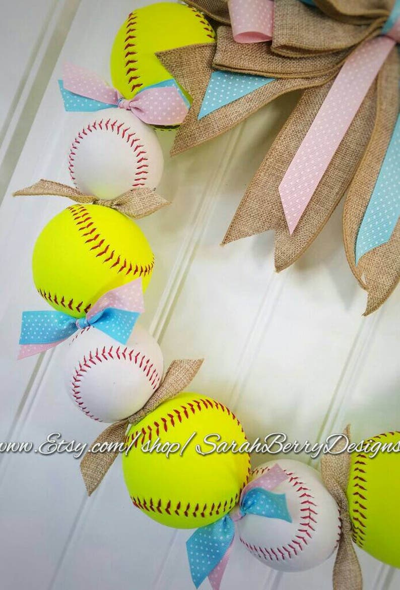 Gender Reveal Baseball Wreath Perfect decor for the Etsy