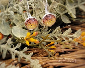Wyoming Brown Trout Leverback Earrings Fishing Accessories Angler Earrings Lady Fisherman Sarah Berry & Company Gifts for the Outdoorswoman