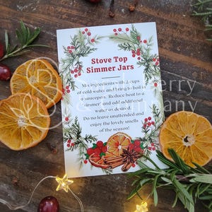 Stove Top Simmer Gläser Rezept Karte - Stove Top Potpourri - Digitaler Download - Nachbar Geschenke - Gastgeberin Geschenke - Stocking Stuffers -Sarah Berry