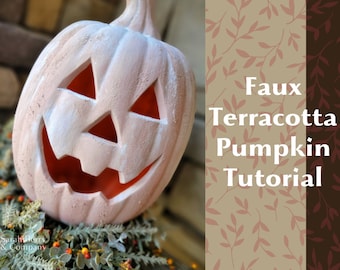 Faux Terracotta Pumpkins DIY Tutorial: Fall Craft (Instant Download)