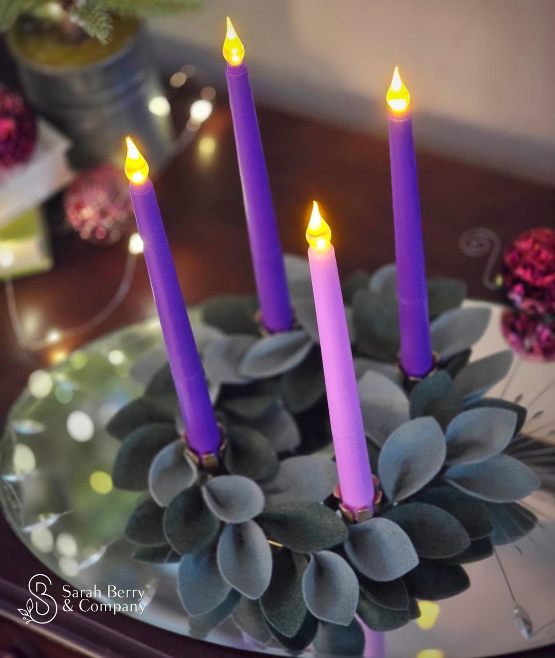 Fresh Advent Rings Felt Leaf Advent Candle Ring: Green & Sage Christmas Countdown - Etsy