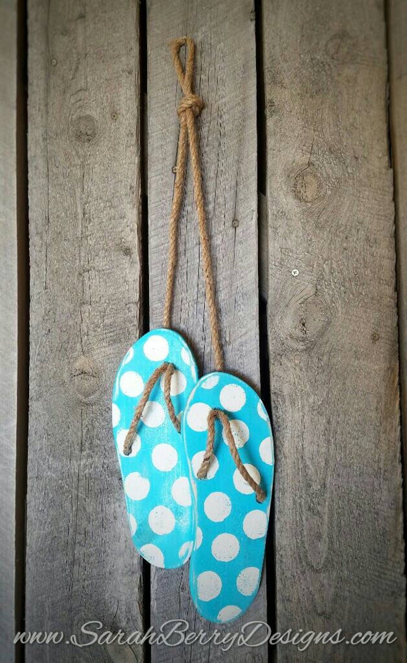 Flip Flop Decor Wooden Flip Flops Summer Decorations Etsy