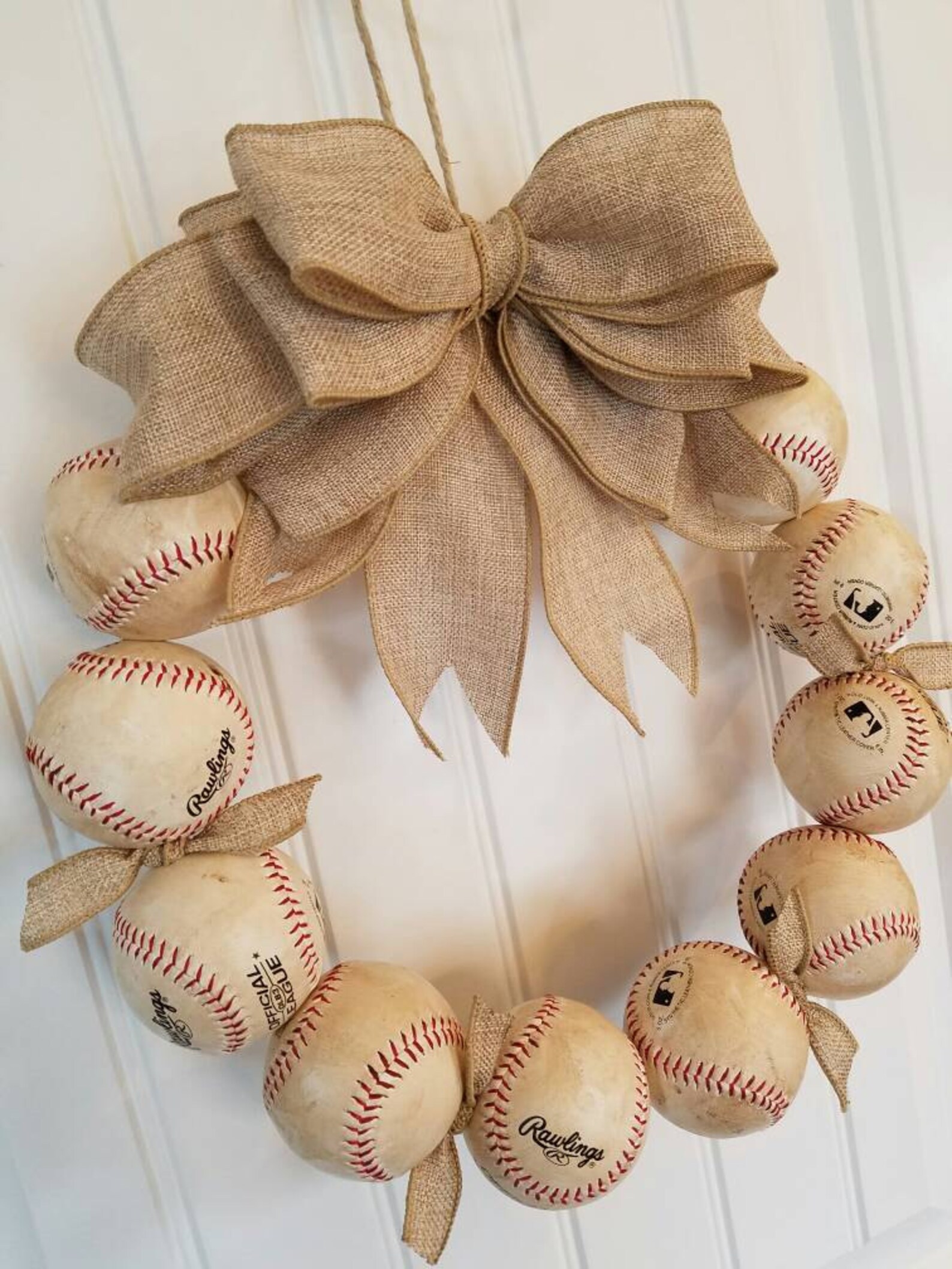 Baseball Wreath Made with REAL Baseballs Vintage Inspired Etsy