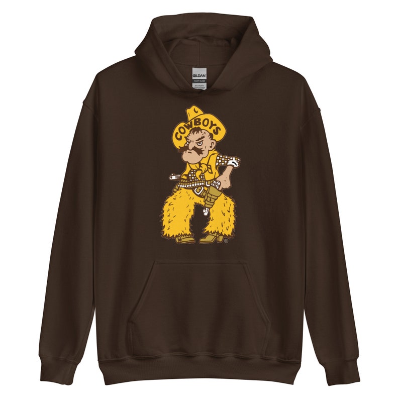 Brown Pistol Pete Unisex Hoodie - University of Wyoming - Brown and Gold - Wyoming Cowboys - Go Pokes - Sarah Berry & Company - 307