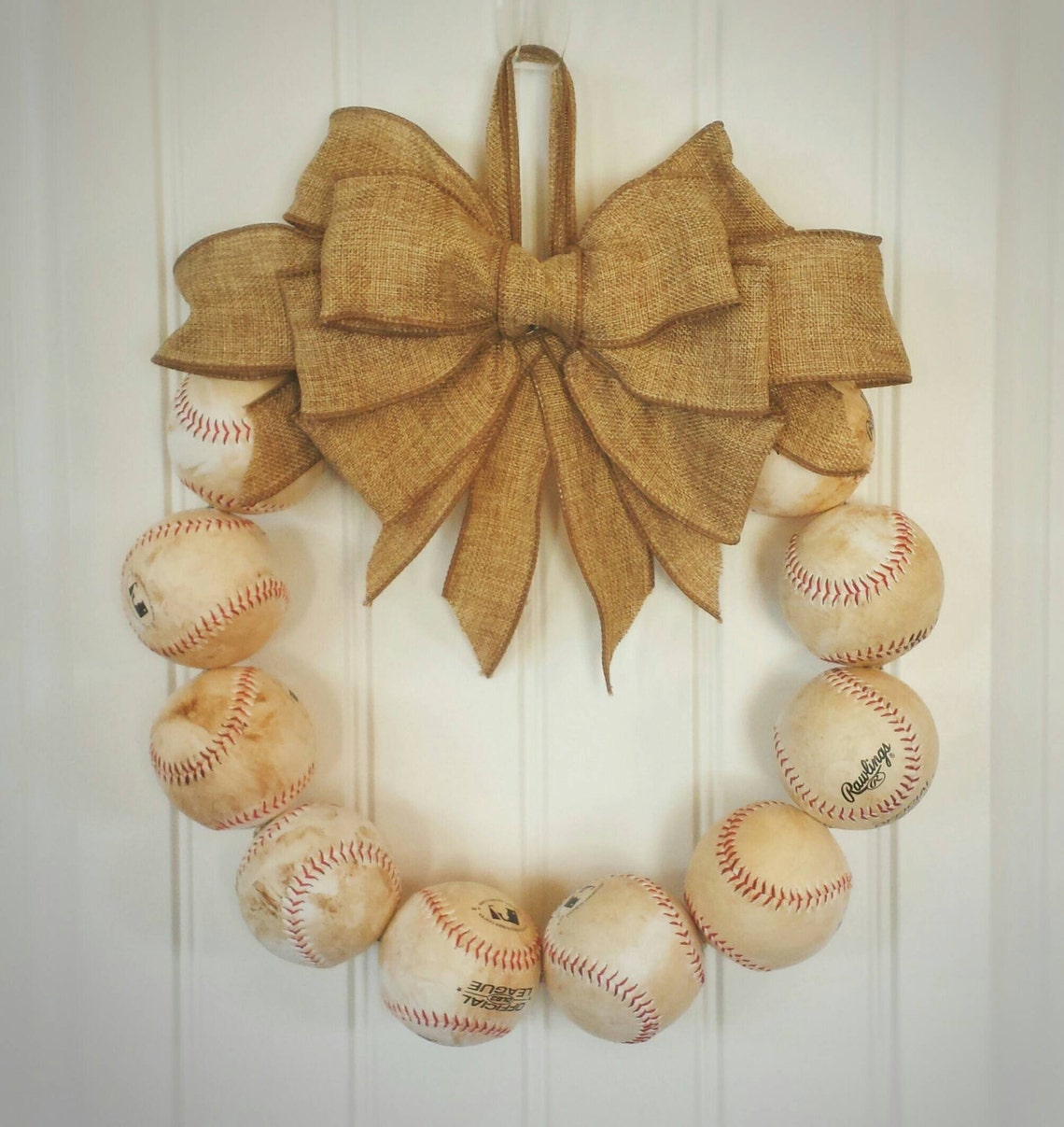 Baseball Wreath Made with REAL Baseballs Perfect decor for Etsy