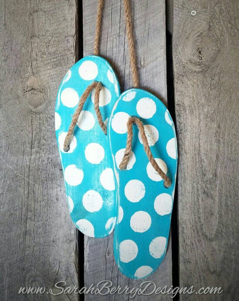 Flip Flop Decor Wooden Flip Flops Summer Decorations Etsy