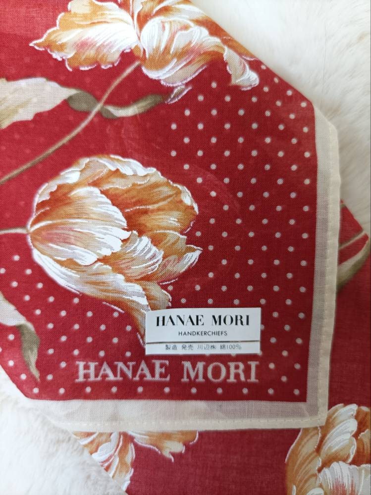 小物 HANAE MORI HANDKERCHIEFS Hanae Mori Handkerchief Cotton Vintage Pocket Square Scarf