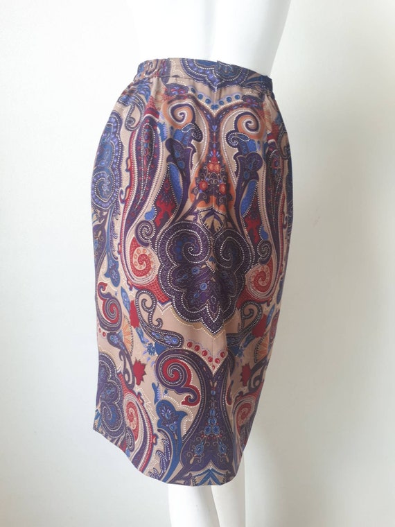 Vintage Japanese psychedelic Print Skirt Size 9 M… - image 5