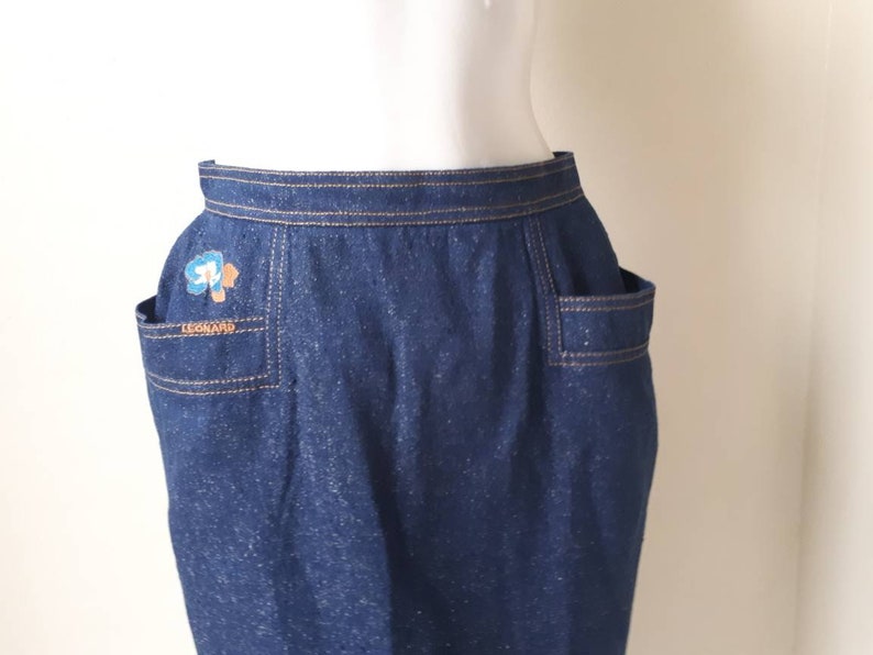 Leonard Skirt Leonard Fashion Paris Jeans Women Skirt Vintage Leonard Denim Skirt Waist 28