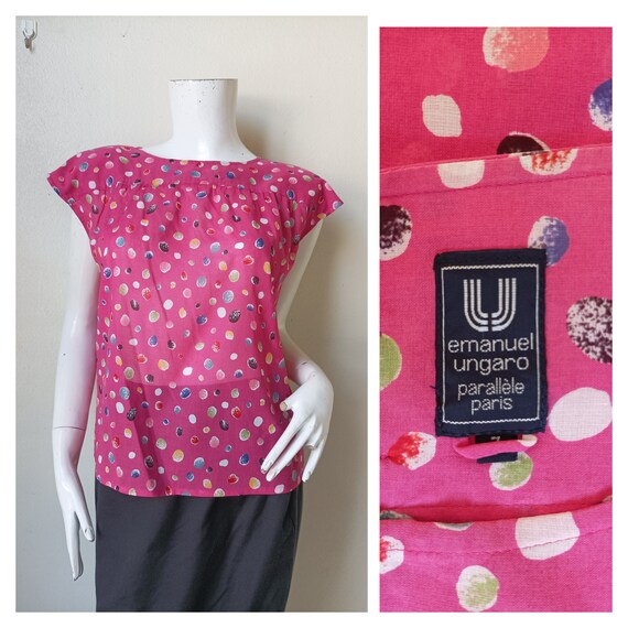 Combinaison Jupe Et Veste En Cuir Matelassé Violet Emanuel Ungaro - Taille 10, Vintage Années 80