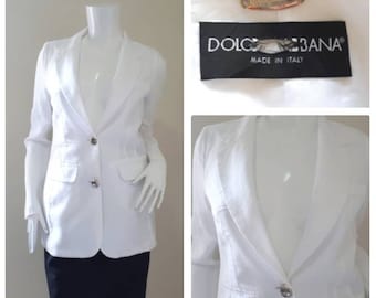 Dolce and Gabbana blazer, Designer vintage Cotton Jacket , D&G.