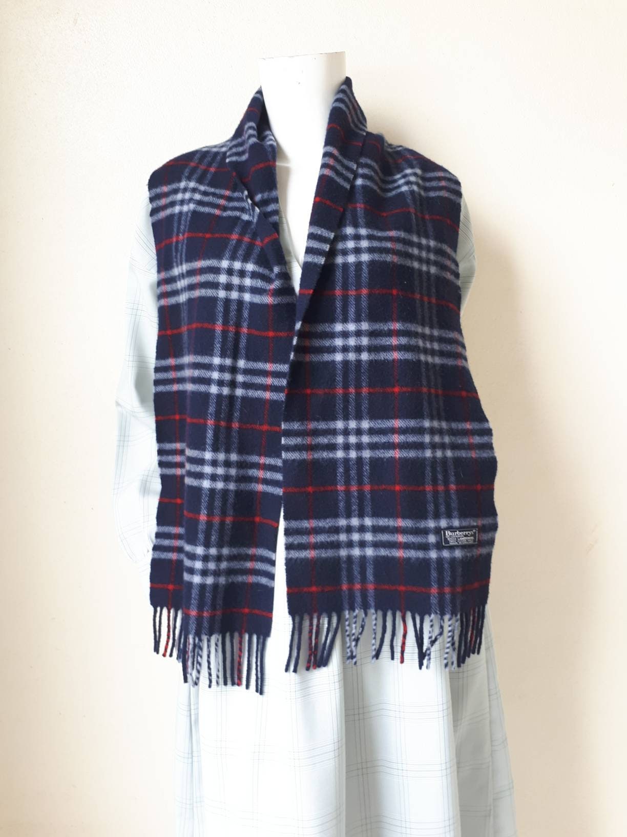 ヴィンテージ バーバリー スカーフ ラムウール チェック柄 ノバ ヴィンテージ バーバリー スカーフ ラムウール チェック柄 ノバ
