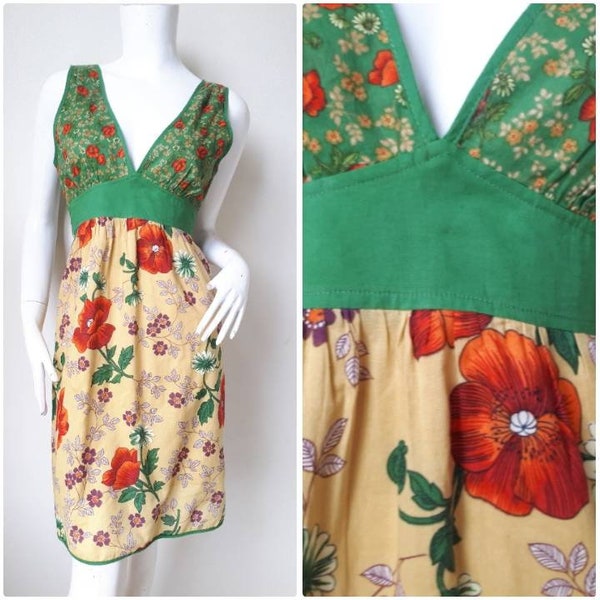 Floral Dress - Spaghetti Strap dress - Summer Sun Dress Size Small