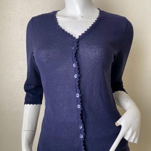Vintage Ozoc Cotton Button Down Cardigan Sweater/Top. Casual Style Size 38