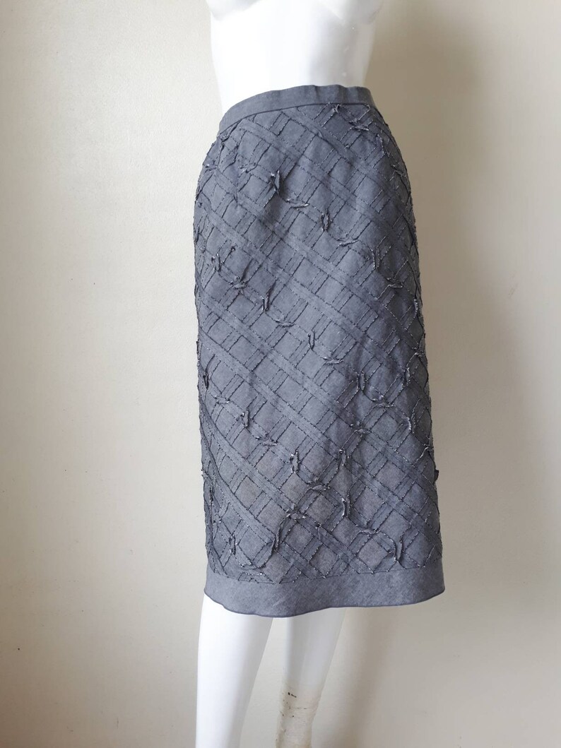 Vintage Cotton Skirt Vintage 90s Skirt Midi Length Designer Skirt Medium