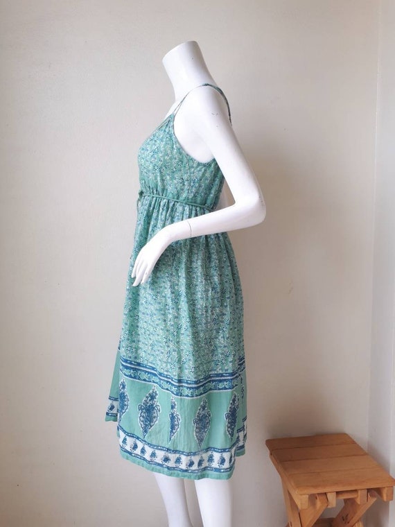 70s - 80s Boho Cami Dress - Spaghetti Strap India… - image 5