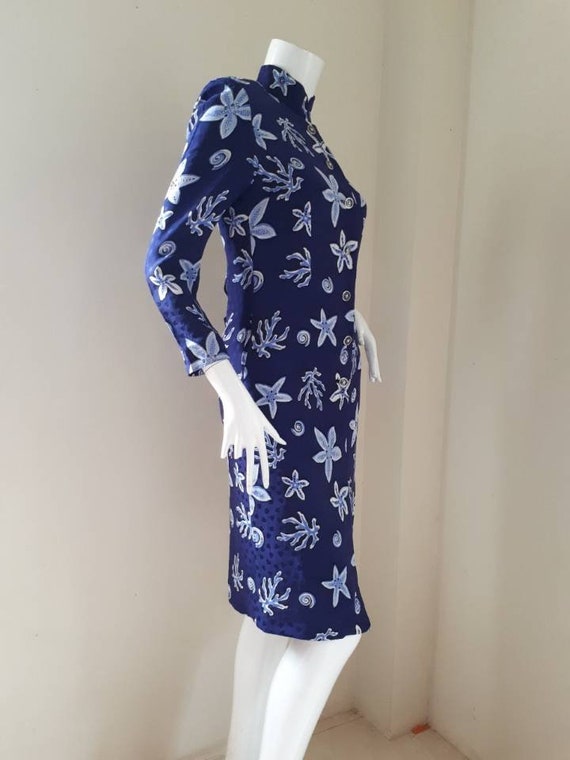 1970s 1980s Hanae Mori Dress /  Silk Dress Size 3… - image 5