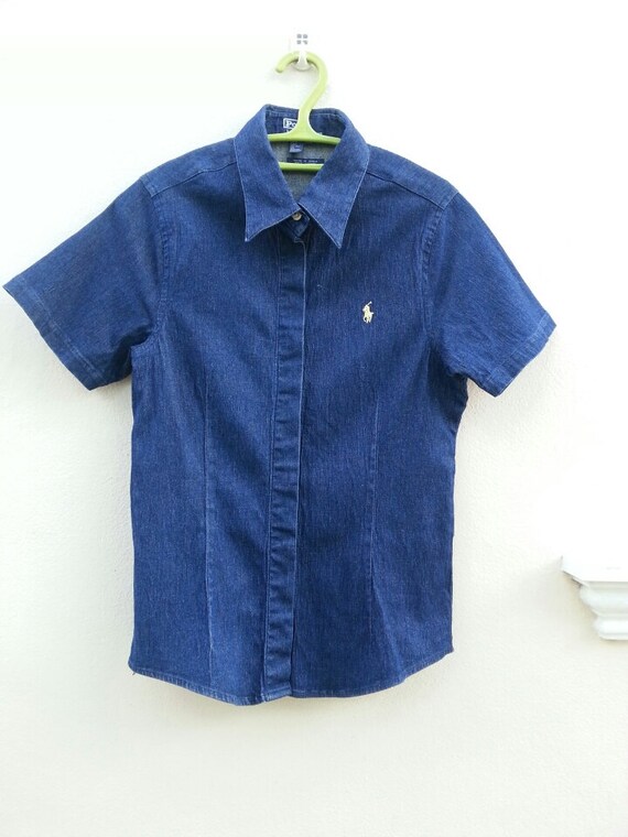 blue jean polo shirt