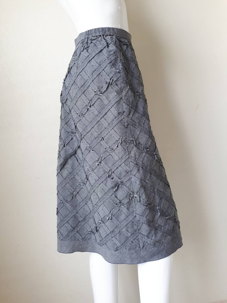 Vintage Cotton Skirt Vintage 90s Skirt Midi Length Designer Skirt Medium